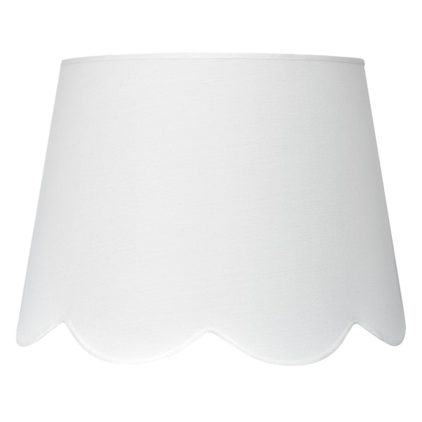 White Scallop Tapered Drum Oversized Lamp Shade, 13x17x12
