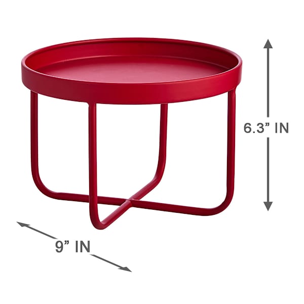 Sunny Club Red Metal Planter Stand, 9"