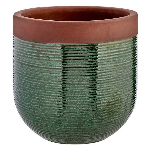 Honeybloom Green Calista Ceramic Outdoor Planter, Large