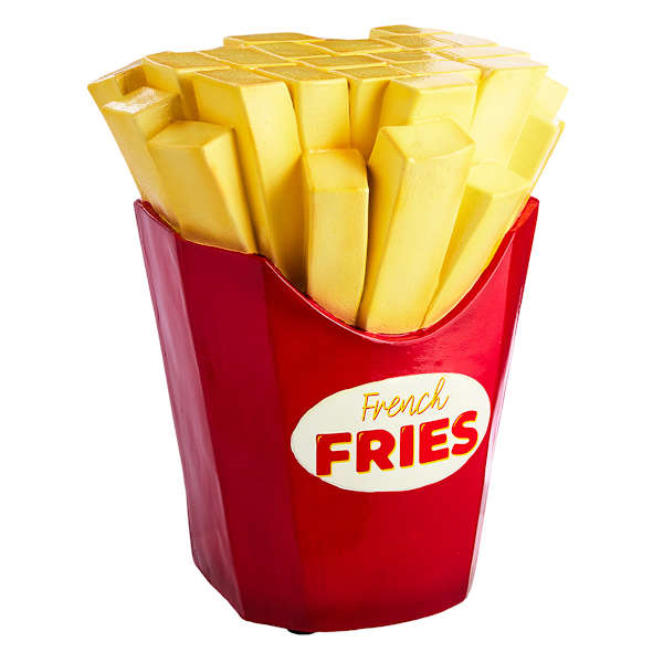 French Fries Outdoor Garden Statue, 18"