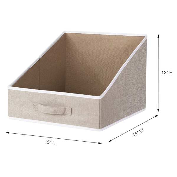REAL SIMPLE Open Front Fabric Closet Storage Bin with Handle