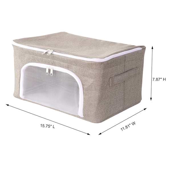 REAL SIMPLE Double Zip Collapsible Fabric Closet Storage Bin, Small