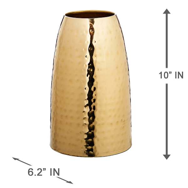 Gold Hammered Vase, 10"