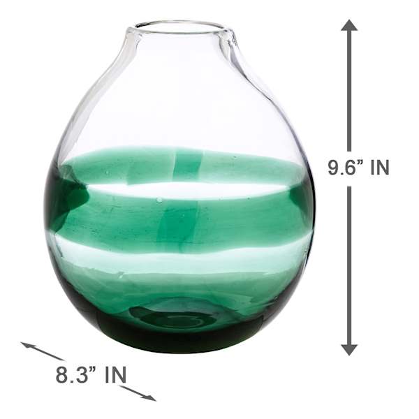 Found & Fable Green Dipped Glass Vase, 10"