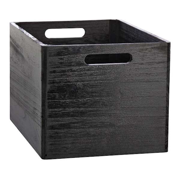 Black Wooden Storage Basket Set, Medium