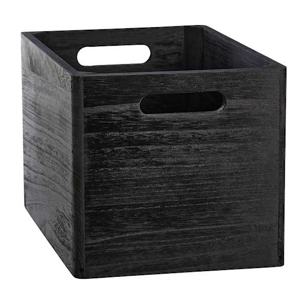 Black Wooden Storage Basket Set, Small