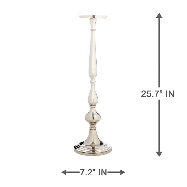 25In Oversized Silver Candle Holder