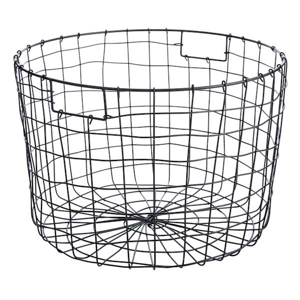 Honeybloom Tapered Dark Grey Metal Basket, Large