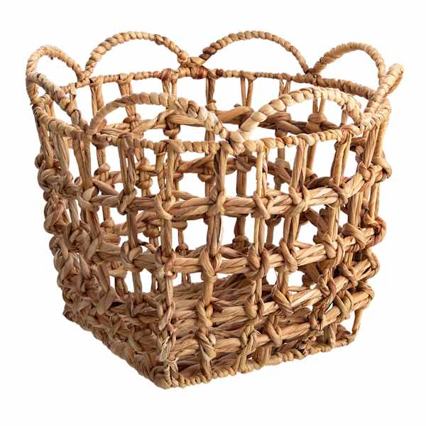 Providence Scallop Edge Water Hyacinth Storage Basket, Medium