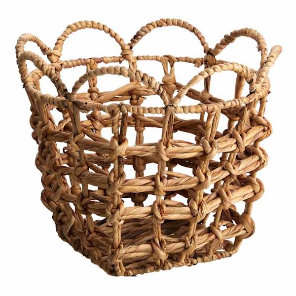 Providence Scallop Edge Water Hyacinth Storage Basket, Small