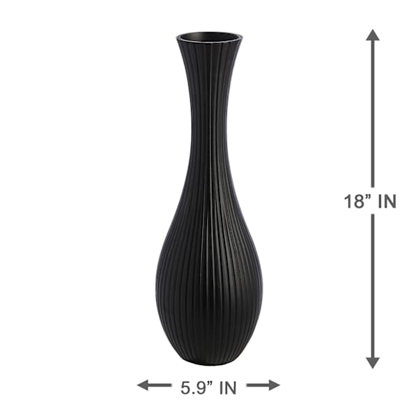 Black Wooden Vase, 18"
