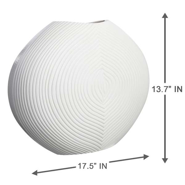 Tracey Boyd White Faux Wood Vase, 14"