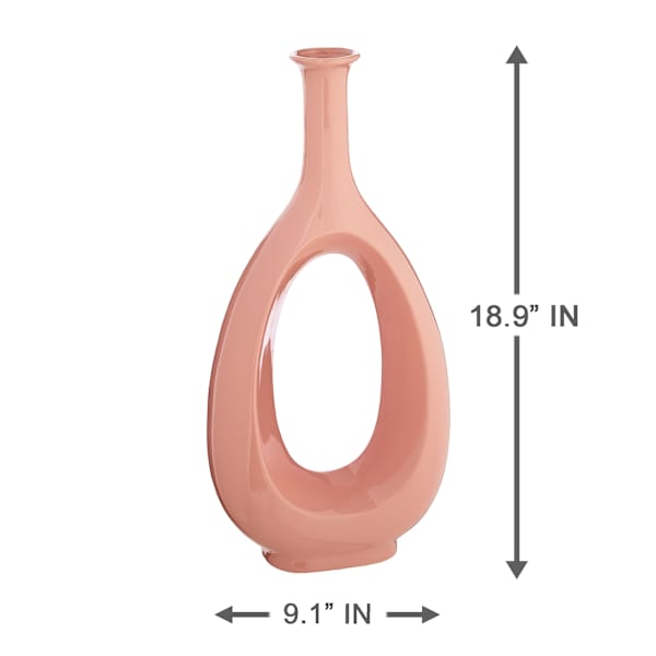 Neutral Open Ceramic Vase, 19"