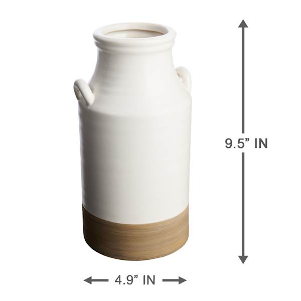 Honeybloom White Ceramic Vase, 10"
