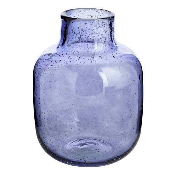 Ty Pennington Blue Glass Vase, 9"