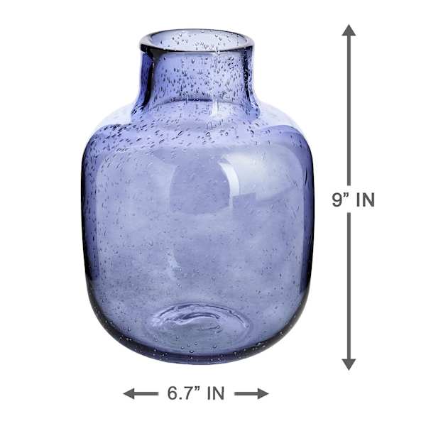 Ty Pennington Blue Glass Vase, 9"