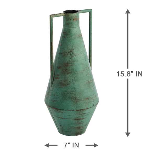 Tracey Boyd Blue & Green Vase with Handles, 15"