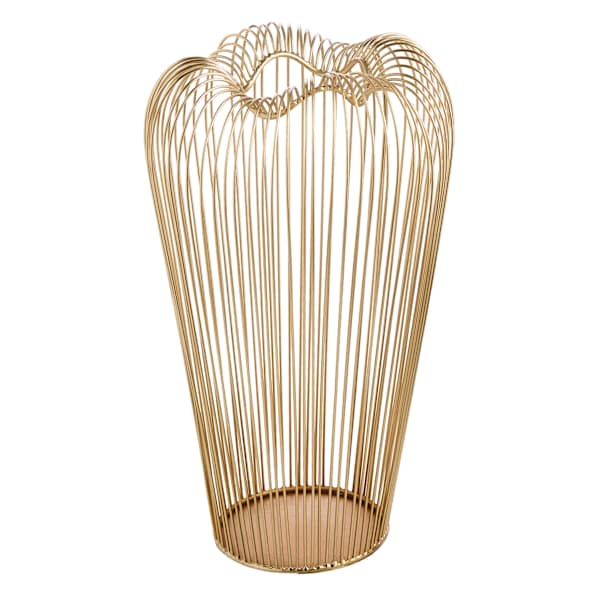 Providence Gold Metal Wire Hurricane Vase, 14"