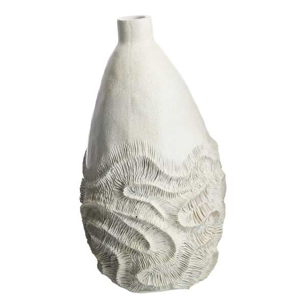 Ty Pennington White Coral Bottle Vase, 14"
