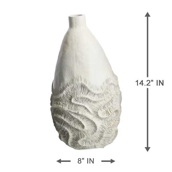 Ty Pennington White Coral Bottle Vase, 14"