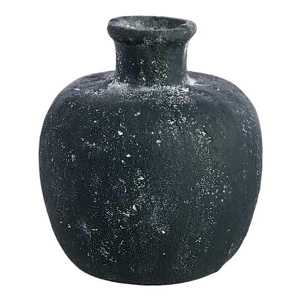 Black Cement Vase, 9"