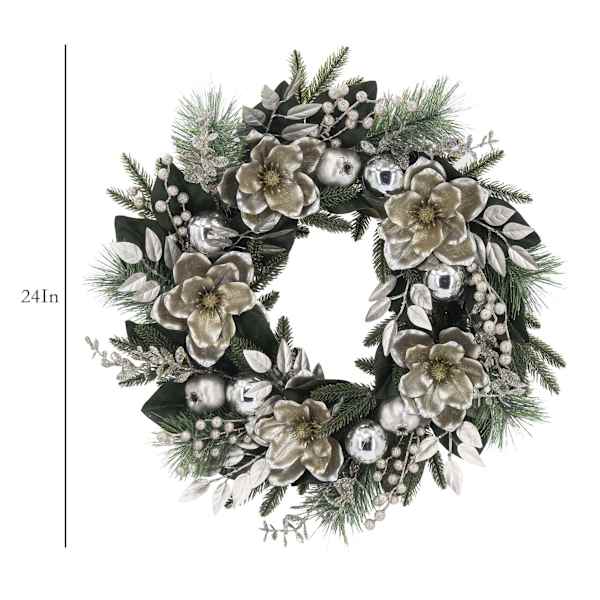24In Gold Magnolia Wreath