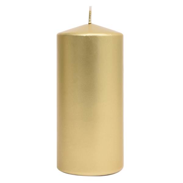 Gold Overdip Pillar Candle, 3x6