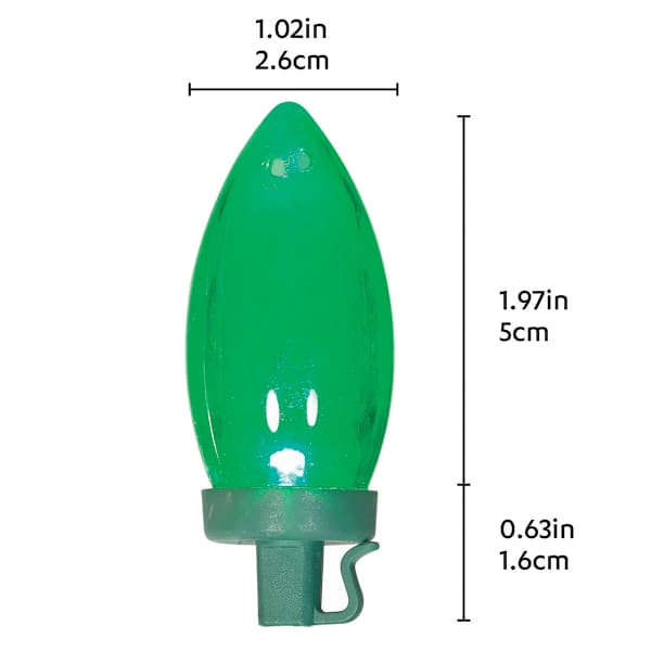 25-Count LED Transparent Red, Warm White & Green C9 Light Set