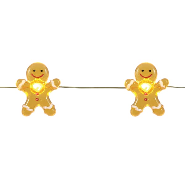 18-Count LED Warm Light Gingerbread Man Wire Lights