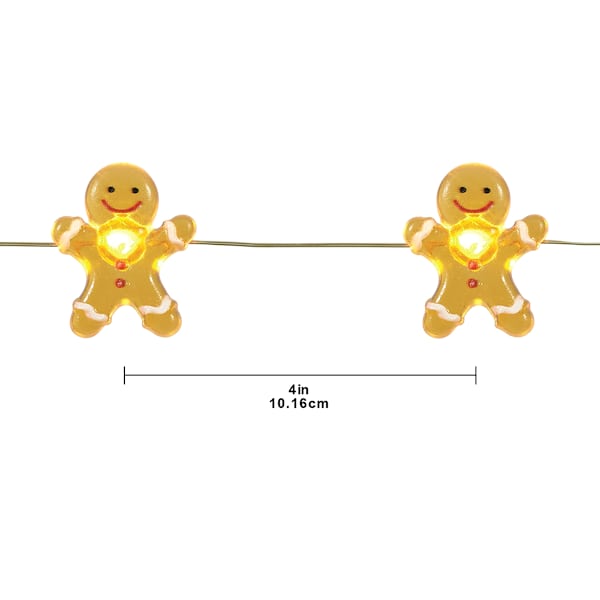 18-Count LED Warm Light Gingerbread Man Wire Lights