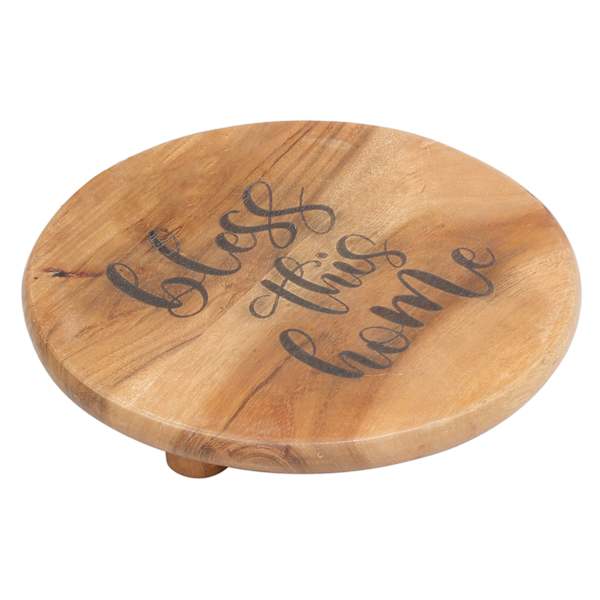 At Home Bless This Home Wood Trivet Brown 8In Dia