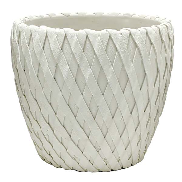 Indoor Honeybloom Lattice Cement Planter, Medium