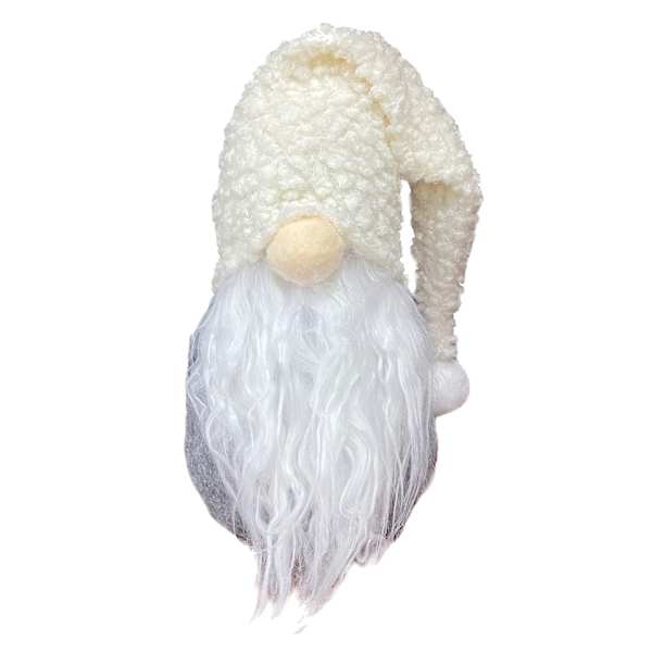 Gnome Sitter with White Hat, 8"