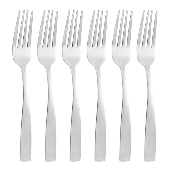 Set of 6 Percy Satin Silver Dinner Forks