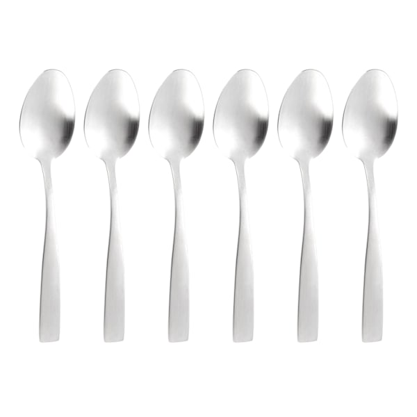 Set of 6 Percy Satin Silver Dinner Spoons