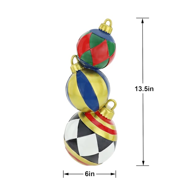 Classic Christmas Stacked Ball Decor, 13.5"