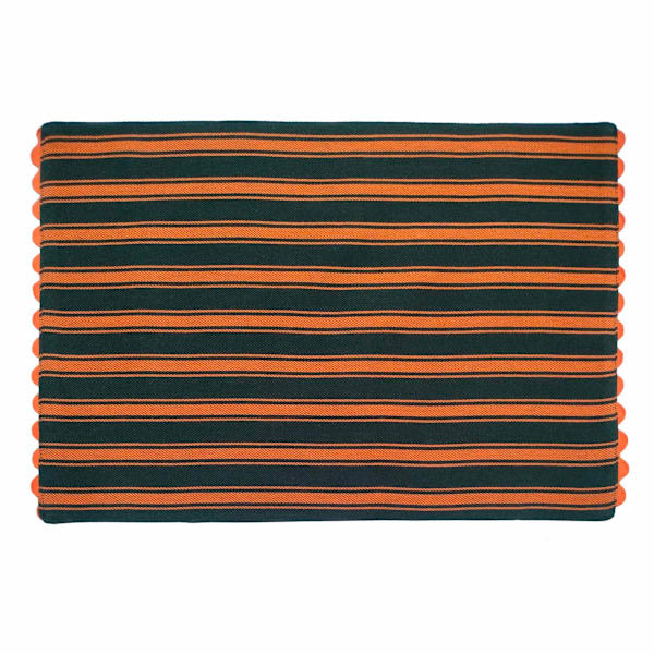 Set of 4 Orange & Black Ticking Striped Placemats, 13x19