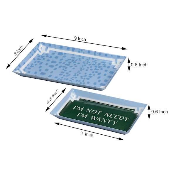 2-Pack Decal Metal Trays