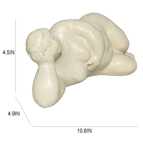 Tan Ceramic Laying Figurine, 10x5