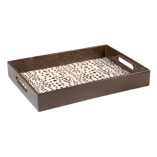 Brown Fawn Lacquer Tray, 15x11