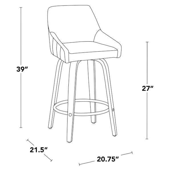 Tinsley Swivel Counter Stool, Green