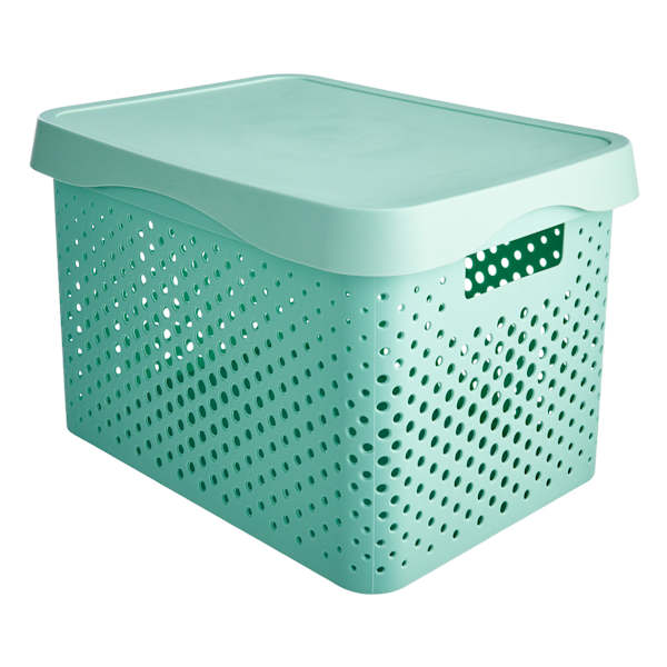 REAL SIMPLE Green Storage Bin with Lid, Large