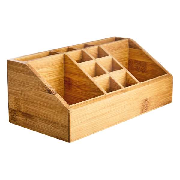 REAL SIMPLE 12-Compartment Bamboo Cosmetic Drawer Organizer