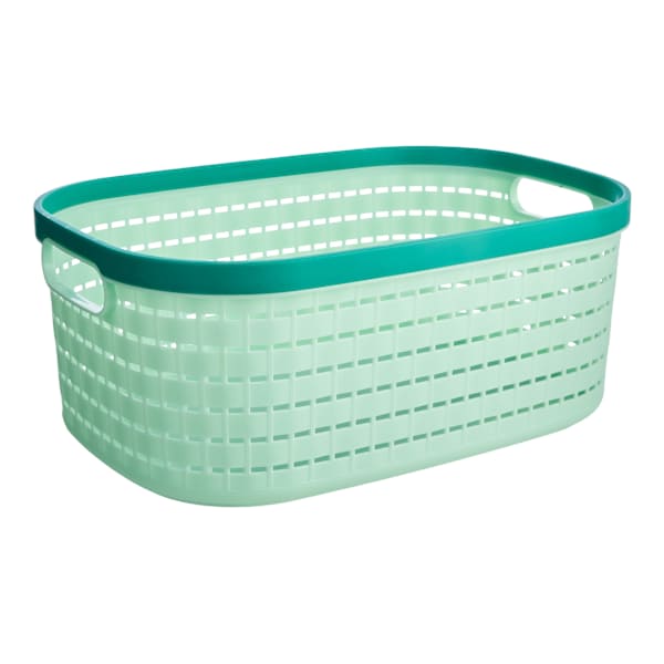 REAL SIMPLE Green Storage Basket, Medium