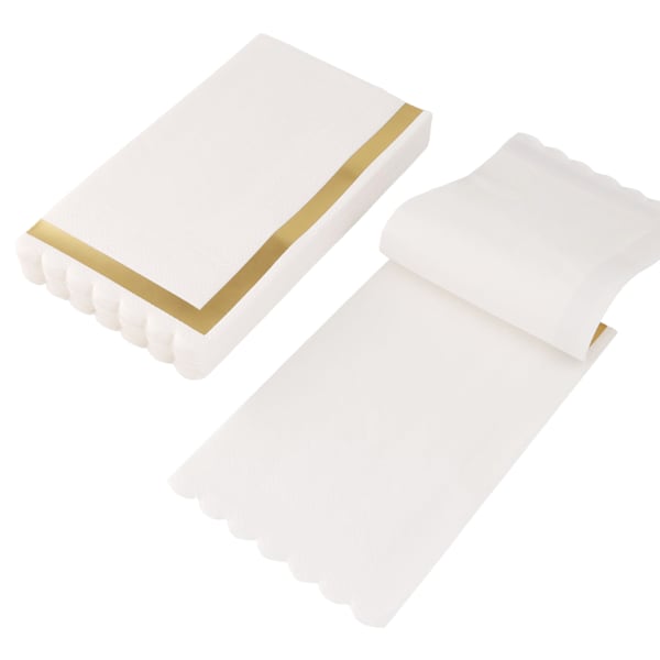 20-Count Golden Scalloped Edge Guest Napkin