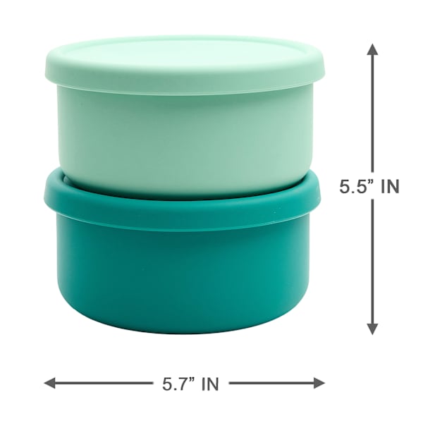REAL SIMPLE 4-Piece Tonal Green Silicone Round Storage Set