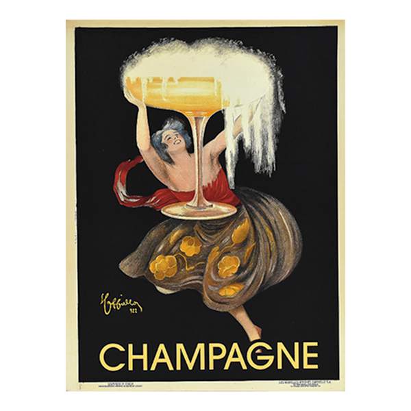 Vintage Champagne Ad Canvas Wall Art, 12x16