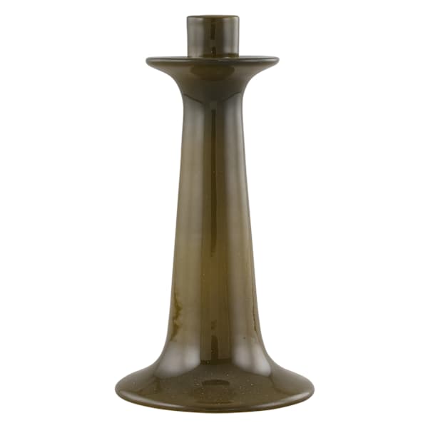 Olive Green Ceramic Taper Candle Holder, 10.5"