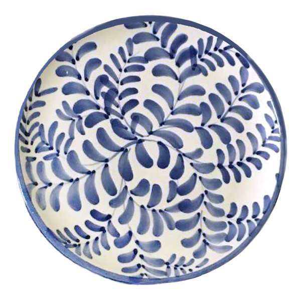 Tenerife Blue & White Hand Painted Dinner Plate, 10in