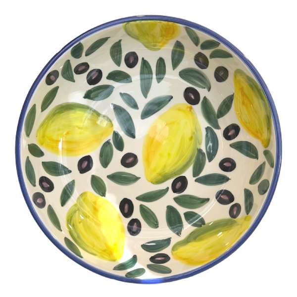 Segura Olive Hand Painted Serve Bowl, 12"